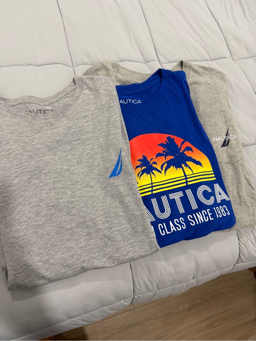 Nautica Men's Short Sleeve Tees - Blue, Gray, Yellow, Orange lot of 3 Size L
